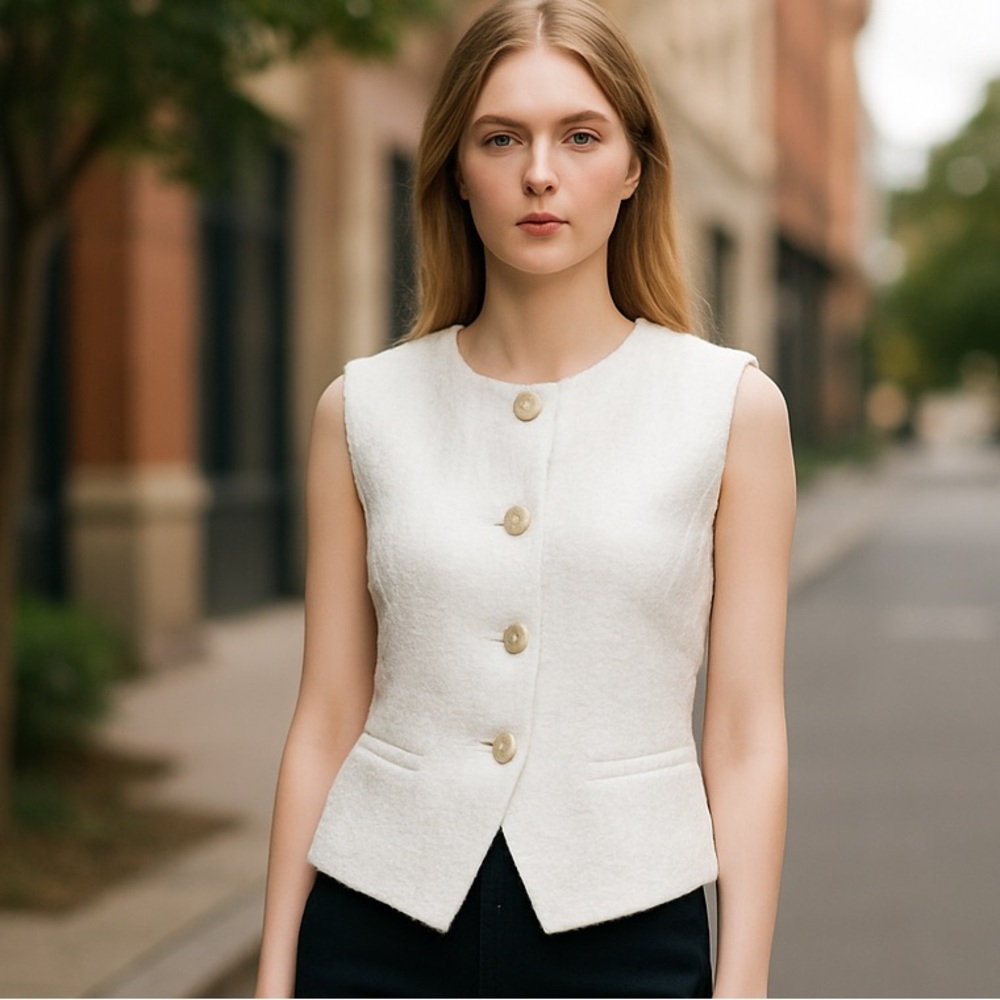 NWT Nanette Nanette Lepore Vest In Color Brillant White Medium
